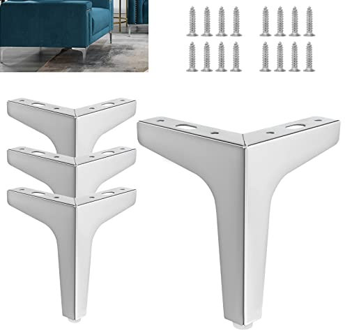 Wkmamo 4 Stück Metalldreieck Möbel Füße,10cm/15 cm Möbel Tischbeine,DIY Dreieck Tischbeine,Ersatz Dreieck Schrank Füße für Schrank, Sofa mit Schrauben