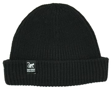 SURF MONKEY Gorro Docker Reciclado Hombre/Mujer - Talla única - Beanie Poliéster Reciclado - Wear&Care (Negro)