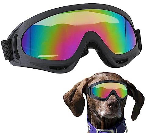 Veeteah Gafas de sol para perros | Gafas de sol para mascotas | Gafas de sol a prueba de viento, gafas de sol para perros con correa ajustable para mascotas medianas y grandes