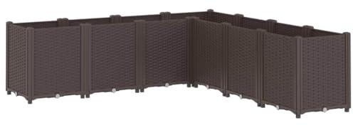 vidaXL Odlingslåda brun 160x160x53 cm PP, odlingskruka, blomkrukor, utomhuskruka, odlingskrukor, blomkruka, utomhuskrukor, odlingslåda för hörn