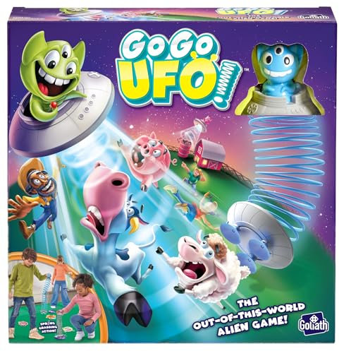 Goliath Go Go UFO, Gesellschaftsspiele ab 6 Jahren, Familienspiel für 2 bis 6 Personen, Interaktives Geschicklichkeitsspiel mit Bewegung und Spaß, DASS die Feinmotorik Fördert