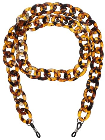 sourcing map Eyeglass Chains for Women, Acrylic Eyeglass Holder Chains Adjustable Sunglasses Lanyards Holder Chain Beaded String Holder Anti-Lost Strap for Glasses Sunglasses, Orange