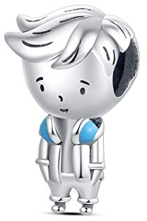 CYMYSS Breloque en Argent Sterling 925 pour Bracelet Perles Charm Bracelet Charms et Perles pour Femme Charms et Breloques pour Femme Pendantes (Garçon écouteur)