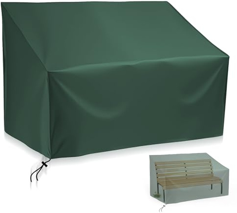 GOEDCH Housse de banc de jardin 2 places, 134 x 66 x 89 cm, imperméable, pour banc de jardin, protection extérieure, housse pour meubles de jardin, protection anti-poussière
