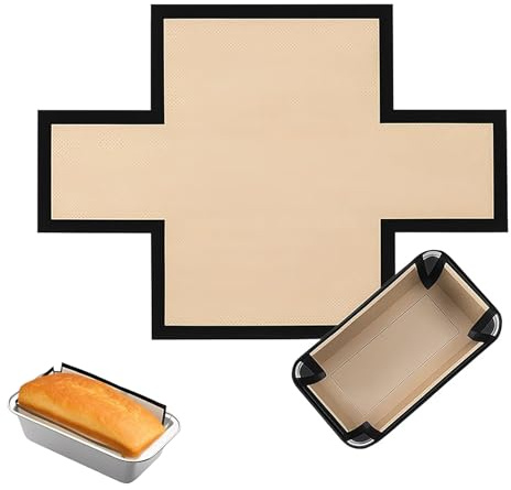 Loaf Tin Liners, Nonstick and Reusable Baking Mat, Perfect Fit for 1lb & 2lb Loaf Tins, 0.4mm 27x37cm for Bread, Cakes and Pastries ﻿