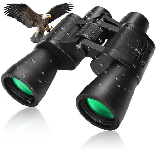 20x50 High Powered Binoculars for Adults, Waterproof Compact Binoculars with Low Light Vision Easy Focus for Bird Watching Hunting Travel Stargazing Cruise with Carrying Bag