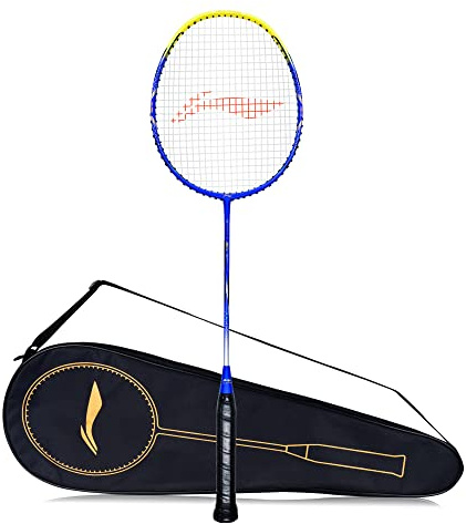 Li-Ning G-Force Superlite 3600 Carbon-Fiber Strung Badminton Racquet with Free Full Cover (Blue/Yellow)