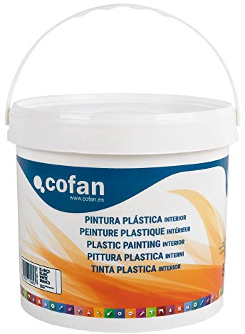 Cofan Pintura Plástica | Recomendada para interior | Fácil aplicación y secado rápido | 5 kg | Blanco
