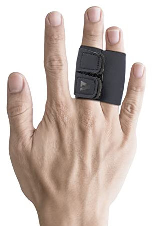 VerteLife Finger Splint, Breathable Finger Buddy Wraps Finger Sleeve Support Adjustable Elastic Finger Brace Sports Aid for Arthritis Trigger Finger Finger Pain Relief and Sport Injuries - Black/L