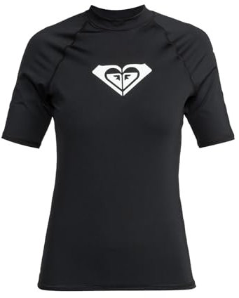 Roxy Whole Hearted - Kurzärmliger Rashguard mit UPF 50 für Frauen Schwarz