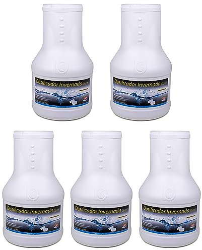 Pack 5 UDS - DOSIFICADOR INVERNADA AQUAPOOL 10 KG (5x2 KG) - Compacto 5 Acciones - Sin Cobre - Tratamiento autodosificador Piscinas Invierno - Apto Piscinas Liner
