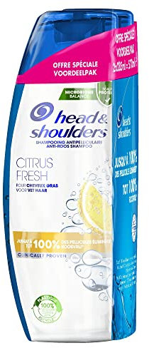 Head & Shoulders Shampooing Antipelliculaire Citrus Fresh, Jusqu’à 100% Des Pellicules Éliminées, Cliniquement Prouvé, Testé Sous Contrôle Dermatologique, 2x285 ml