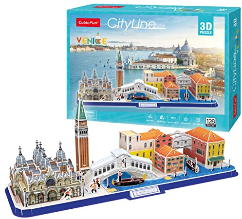 Puzzle 3d - Venezia Cityline | Puzzle 3d Bambini E Adulti | Modellini Da Costruire | Modellismo Da Costruire Adulti | Regalo Bambino 8 Anni | 126 Pezzi