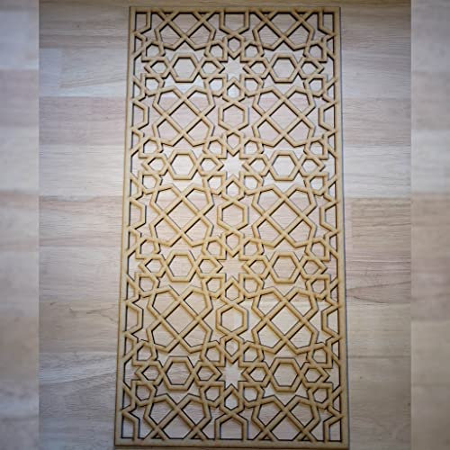 Arabic Geometric Trellis Grate Radiator Cabinet wall Decorative Screening-grille- Perforated MDF panel (600x300mm) 0105 (6mm thick MDF)