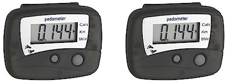 TFA Dostmann „HiTrax Walk“ Elektronischer Schrittzähler, 42.2003, Entfernung (km/Meilen), Kalorienverbrauch, schwarz, L 48 x B 19 x H 36 mm (Packung mit 2)