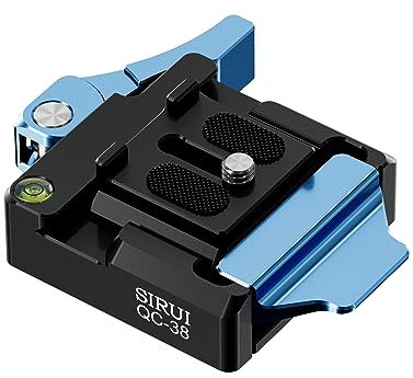 SIRUI Arca Swiss Schnellwechselplatte und Klemm-Set, universeller Kamerahalterungsadapter mit 1/4 Zoll und 3/8 Zoll Gewinde, Schnellspannplatte für Stativ, Einbeinstativ (QC-38)
