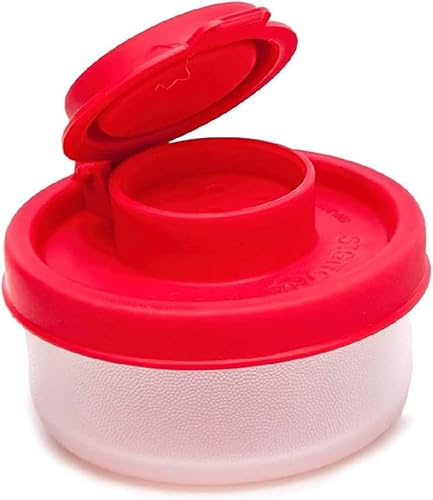 1Pc Red Small Salt and Pepper Shakers for On The Go - Mini Shaker Set for Salt and Pepper with Lid to Take with You - Perfect for Travel, Camping and to-Go - Lockable - 40G