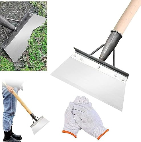 Multifunktionell rengöringsspade, multifunktionell utomhus trädgårdsrengöringsspade, rostfritt stål rengöringsspade platt spade, trädgårdsskrapa för ogräs och mossa, gårdsrensningsverktyg (20 cm) (25