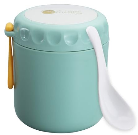 SMYJDMM Thermobehälter für Essen, 400ml Edelstahl Warmhaltebehälter, Warmhaltebehälter Essen Thermobecher Essen Auslaufsicher für Suppen Speisen Babybrei Müsli(Grün)