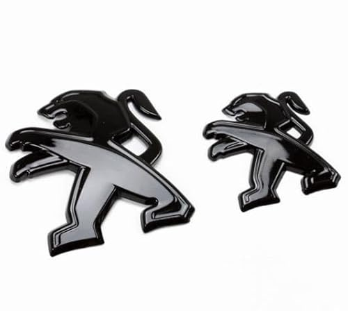 Autocollant Logo de Voiture pour Peugeot 308/408/508/2008/3008/4008/5008, Emblème Avant et Arrière Élégant Emblème Décoration Extérieur Voiture Accessoires Modifiés, Noir