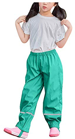 Matschhose Ungefüttert Kinder Unisex Wasserdicht Ungefüttert Ohne Träger Matschhose Schmal Kinder Baby Dünne Regenanzug Fahrrad Mädchen Regenschutz Fahrrad Regenhose Green 140