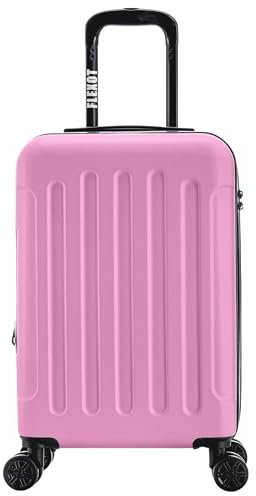 Flexot® F-3045 | Koffer mit V-Erweiterung | Alu-Teleskopgriff | 360° Räder leise rollend | Bordcase | Kabinengepäck | Reisekoffer | Trolley | (Rosa, M, Handgepäck)