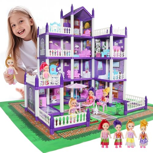 Maison de Poupées,Jouet Fille 3 4 5 6 7 8 Ans,Maison de Rêve pour Filles,Jouet pour Enfant de 3 Ans et Plus,Cadeau pour Filles