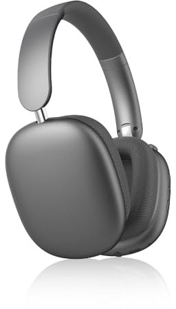 Sungive Casque Bluetooth 6.1 sans Fil avec Câble – Design Pliable avec Arceau Réglable, Audio Hi-FI, Réduction du Bruit, 20 Heures en Veille – Compatible avec Smartphone, PC, Tablette.(Gris)