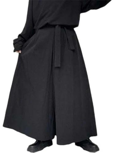 Herren chinesische Kung Fu Hosen Casual Flaggboden Hosen Schnürung Deep-Schritt hoher Taille Solid Color Dance Hosen BK001 S