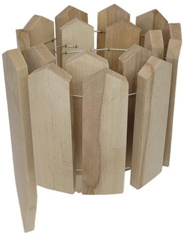 WEECO clôture de jardin en bois 120x20 cm – Clôture décorative en bois – Bordure pour massifs de fleurs et potagers – flexible – Bois de hêtre