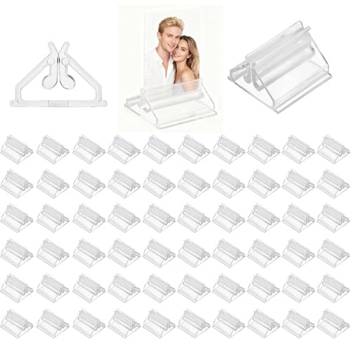 FUSONGQINTANG 100 Pezzi Supporti per Carte in Plastica Trasparente Portacarte per Pezzi di Giochi Porta Carte da Gioco per Foto Giochi da Tavolo Menu