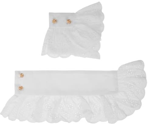 Yardwe Puños Desmontables de Encaje de Color Claro para Mujer, Accesorios de Manga Falsa Decorativos, Brazaletes de Muñeca Ligeros y Elegantes, Ideales para Blusas y Abrigos en Eventos