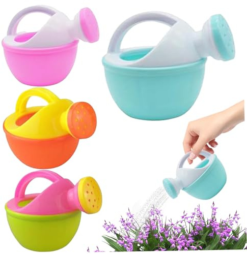 BeVistoso 4 Pezzi Colorati annaffiatoio per Bambini con irrigatore da Giardinaggio Piccolo annaffiatoio per Interni ed Esterni Spiaggia Sabbia Giocattoli Doccia Bagno