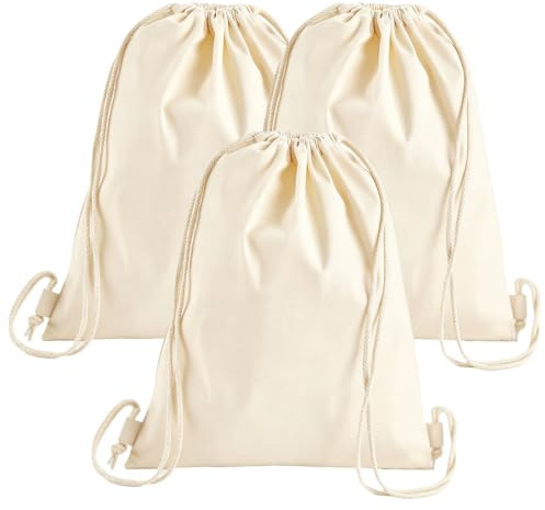 Sxingh 3 sac coton cordon 35x40cm sport voyage toile vierge à peindre