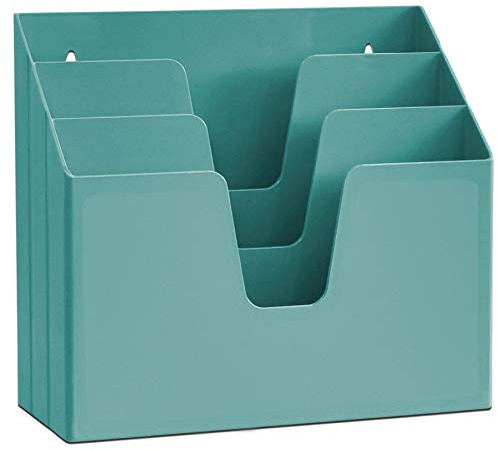 Acrimet Organizador Horizontal con 3 Compartimientos para Escritorio o Pared (Plástico) (Color Verde)