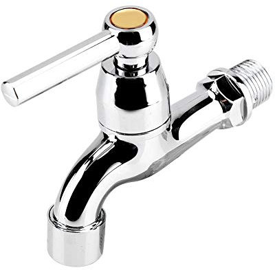 Rubinetto Plastica Cromata per Bagno e Lavanderia | Rubinetto Acqua Fredda Singolo per Lavatrice Vasca e Giardino Esterno | Accessorio Idraulico Multifunzionale