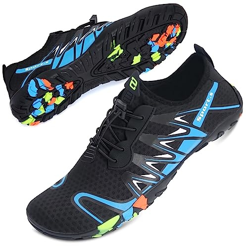 Mabove Chaussures Aquatique Homme Femme Chaussures de d'eau Chaussures de Plongée Surf Natation pour Piscine et Plage Bain Séchage Rapide,Bleu S901,40 EU