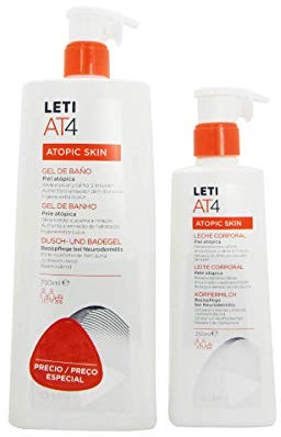 Leti At4 Gel Dermograso Bath 750ml + Leti At4 Body Milk 250ml