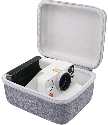 Khanka pour Polaroid Now Gen3,Now+ Gen3,Now Gen2,Now+ Gen2,Now,Now+,I-2,Flip,OneStep+ et OneStep 2–Coque de Rigide pour Appareils Photo Instantanés,Sac de Transport,Étui Uniquement(Fermeture Blanche)