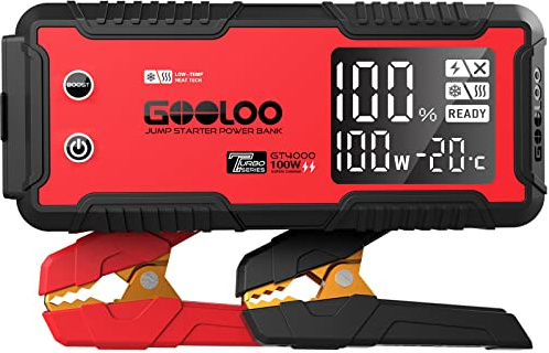 GOOLOO GT4000 Arctic Jump Starter with -40℉ Pre-Heating Tech for Cold-Start,4000A 100W Two-Way Fast-Charging 12V SuperSafe Portable Battery Booster Pack,Jump Box for 10L Diesel and 12L Gas Engine