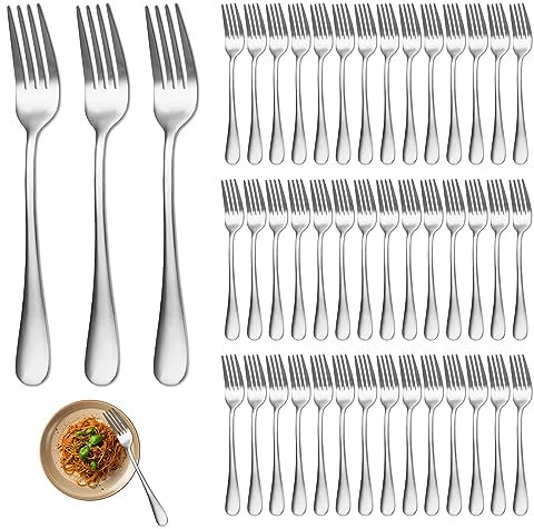DAJAVE Forks Set of 48 Piece, Stainless Steel Dinner Forks Metal Dining Forks Set Mirror Polishing Cutlery Fork for Home, Hotel and Restaurant - 8.1inch