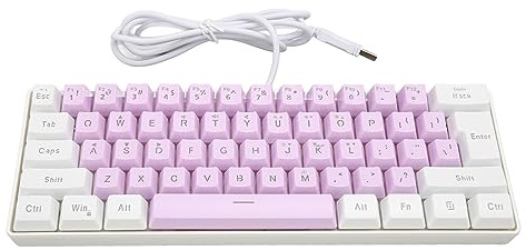 60% Kabelanslutet Speltangentbord, RGB-bakgrundsbelyst Minitangentbord, 61 Tangenter Kompakt USB-Tangentbord med Tangentbord i Blandade Färger, Ergonomiskt för Bärbar