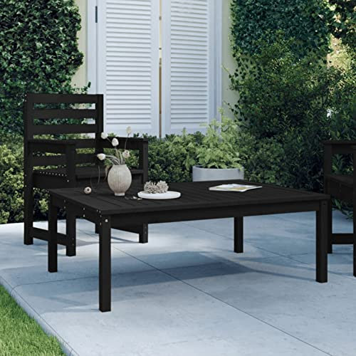 CIADAZ Gartentisch, Buffettisch, Garten Esstisch, Multifunktionstisch, Terrassentisch, Picknicktisch, Spieltisch, Flohmarkttisch, Schwarz 121x82,5x45 cm Massivholz Kiefer