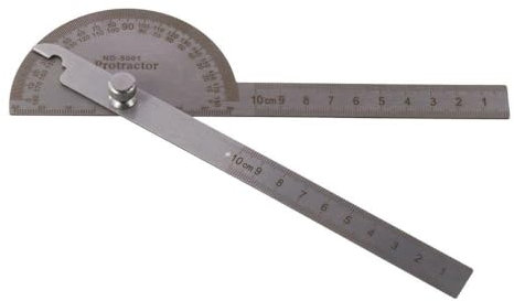 Stainless Steel Protractor 0-180 Degrees Two Arm Ruler Angle Protractor Angle Finder Ruler Adjustable Angle Protractor Woodworking Ruler Angle Measure Tool(10 cm/ 3.94 Inch)