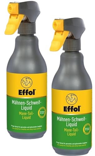 RL24 - Mähnen-Schweif-Liquid | Mähnenspray für Pferde | für Schweifrübe & Mähnenkamm | Schweifspray mit Pflegeölen | Mähnenliquid für Fülle & Volumen | Fellpflege | 2 x 500 ml (2er Set)