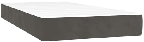vidaXL Materasso a Molle Grigio Scuro 90x210x20 cm in Velluto, Materasso, Materasso da Letto, Materasso da Letto con Cerniera