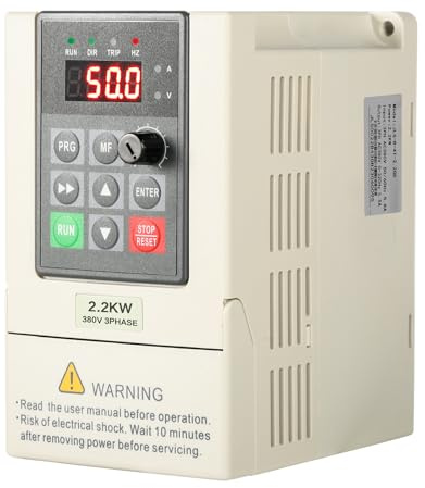 Transformateur 220V 380V Convertisseur de fréquence Entrée monophasée 220V Sortie triphasée 380V 2.2KW Variateur de fréquence CNC Modèle d'usine JLS-E-2S-2.2GB-4T (avec câble d'extension 2m)
