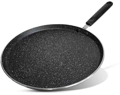 AKH HOUSEWARE Premium Non Stick Pancake Pan 30CM | Crepe pan | Suitable for Induction Hob, Electric and Gas Aluminum Heavy Duty Tawa Roti Maker, Omelette Pan, Chapati Pan (30CM)