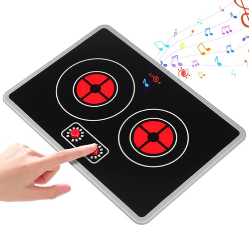 Milisten Realistic Induction Cooker Toy for Kids - Electronic Kitchen Hob with Sound and Light Effects - Interactive Play Appliance for Toddlers Role Play - 28cm