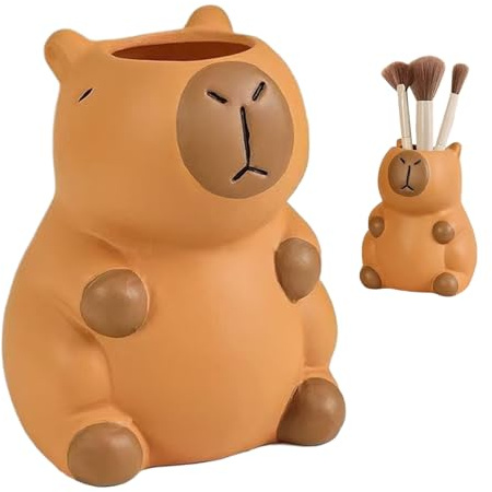 Söt pennhållare – Capybara djur pennfodral | Capybara djur pennhållare | Capybara set | sött pennfodral med pennor, klämmor, linjaler och mer, Capybara skolmaterial för pojkar flickor barn